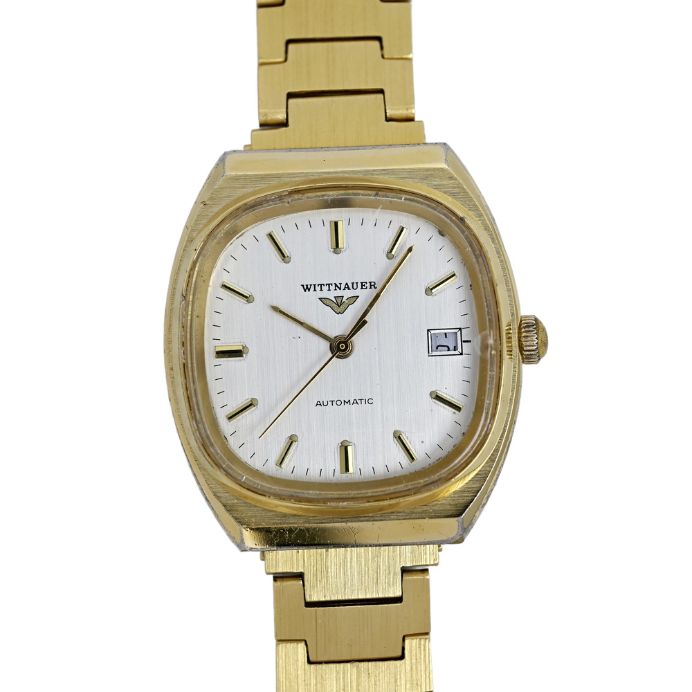 Wittnauer Vintage Men's 1970's Automatic Wrist Watch Gold Tone 36mm